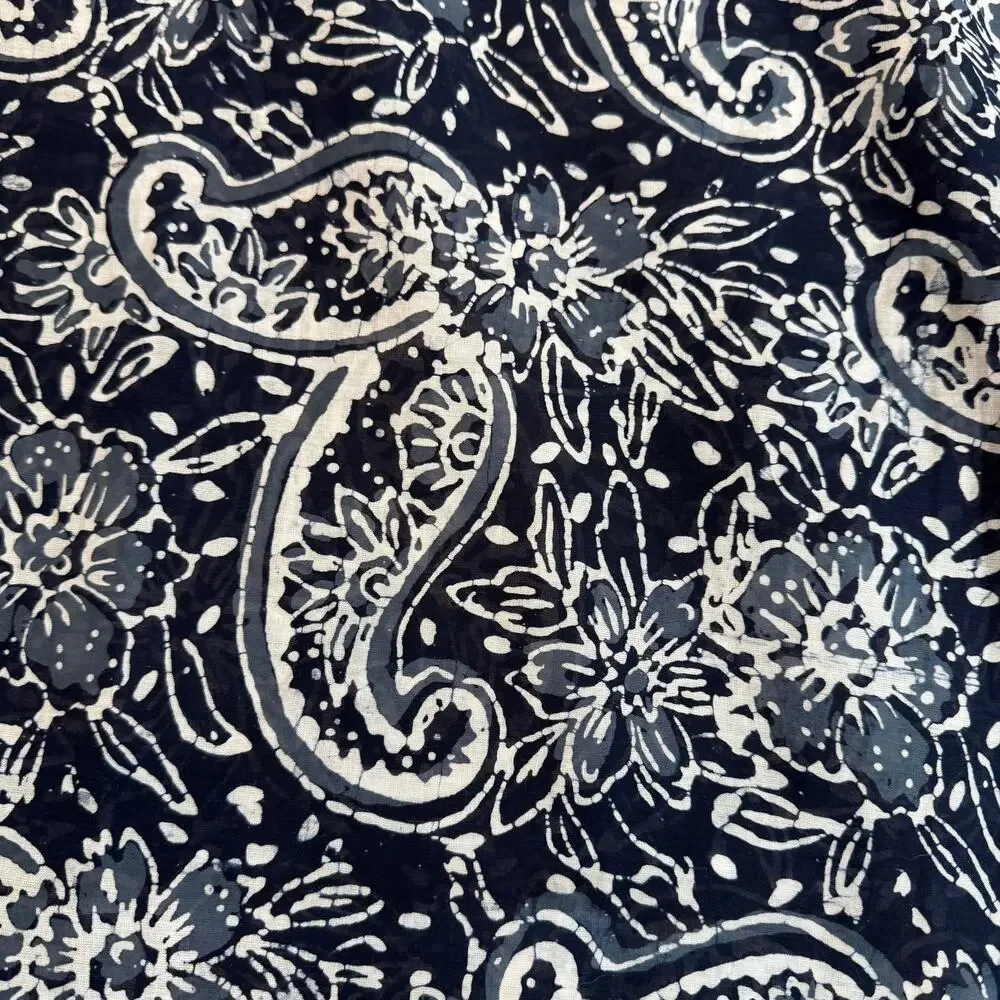 Batek-Lah Navy/White Floral Batik Print Multi-Wear Convertible Sarong Scarf NWT